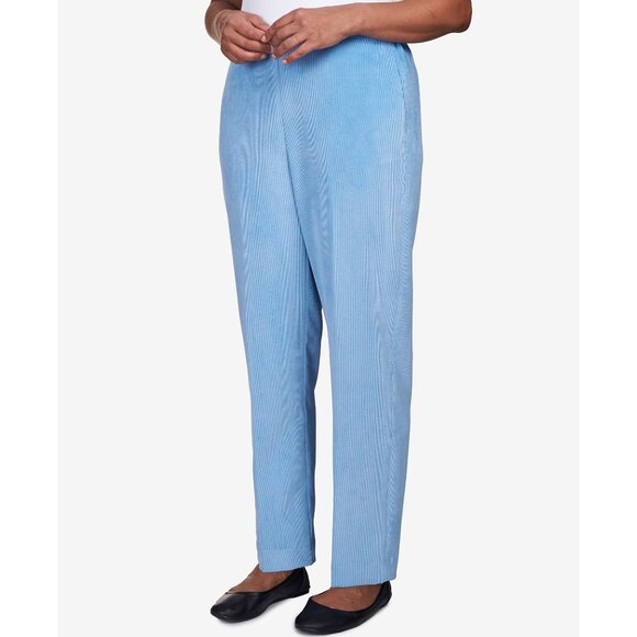 Alfred Dunner Womens Pants Powder Blue Corduroy Classic Fit Pull On Size 8P - Picture 15 of 16
